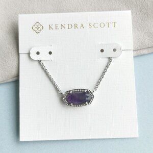 NEW Kendra Scott Elisa Silver Amethyst Pendant Necklace